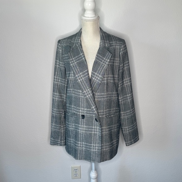 Free People Uptown Girl Sporty Oversize Blazer Black Combo Size XS - Picture 1 of 6